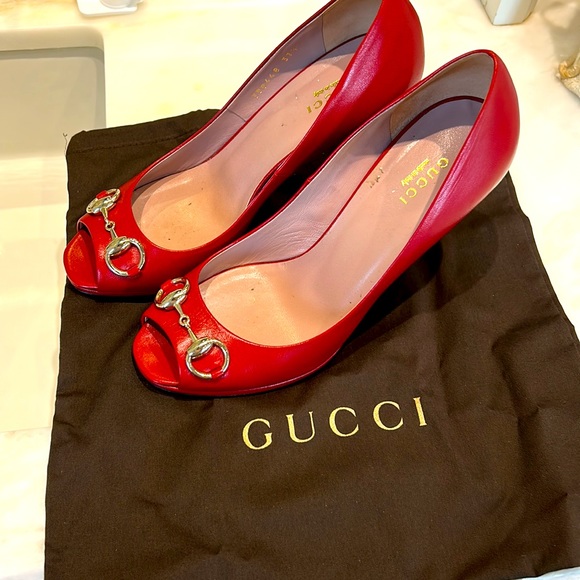 Gucci red sandals, high heel, mint condition, including box and dust bag - Picture 10 of 15